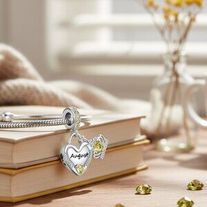 Charm for Bracelet Sterling Silver 925 August